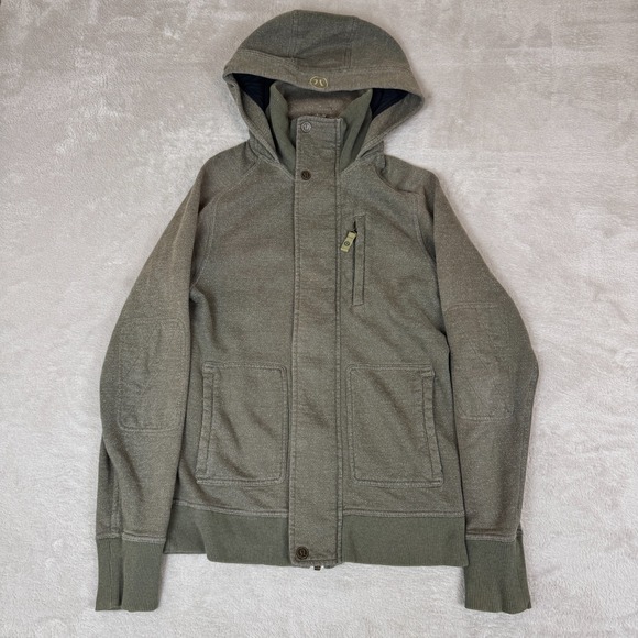 Lululemon Hoodie Mens M Brown Preowned Stain Knit Mock Neck Full Zip Athletic - Picture 1 of 8